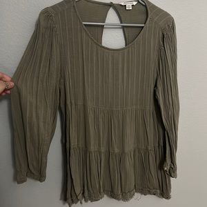 American eagle long sleeve open back top